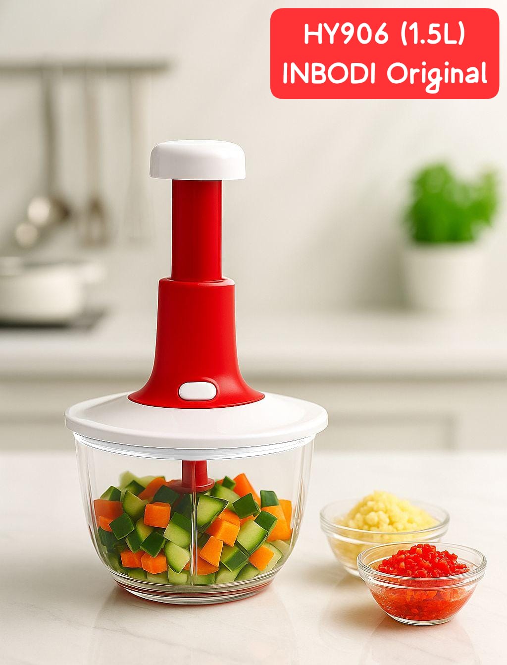 Manual Press Vegetable Aluminum Chopper
