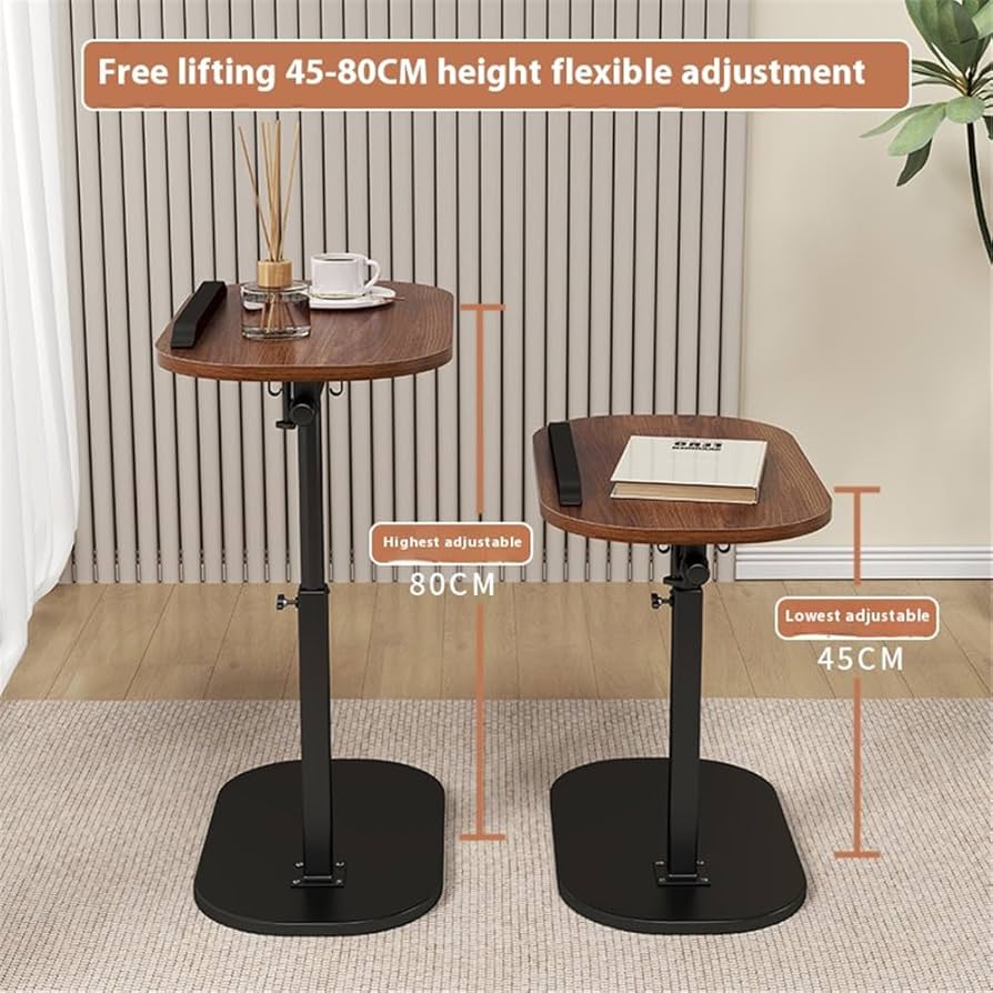Adjustable Height 360° Swivel C-Shaped Side Table