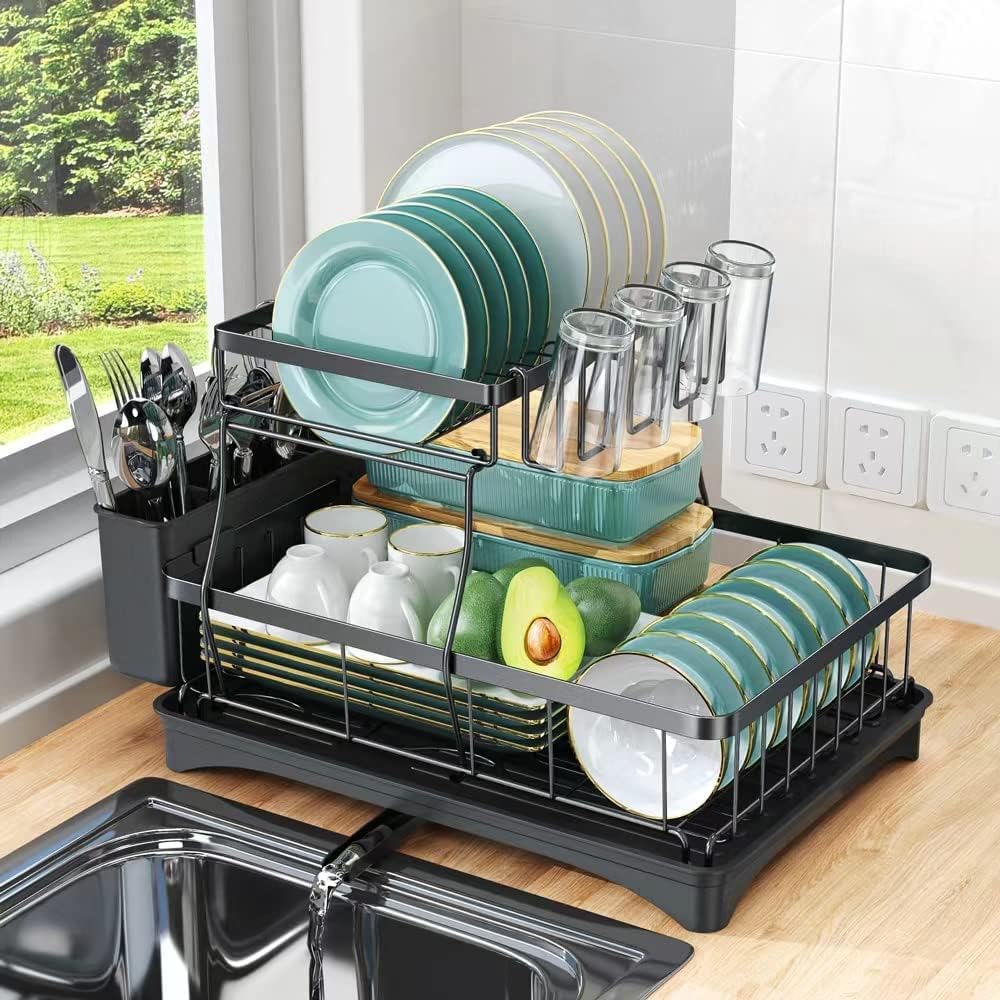 Neo 2 Tier Dish Drain Rack with Draining Outlet – Smartek