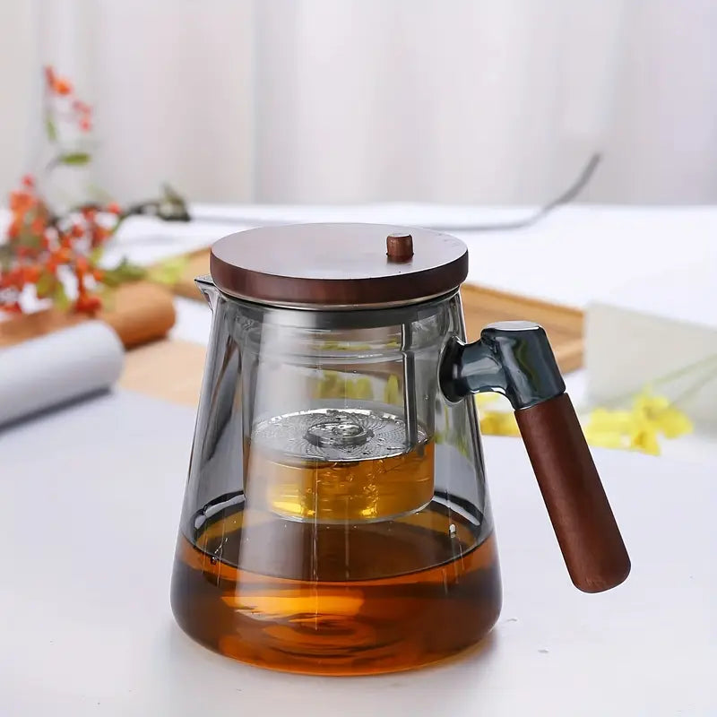 Heat Resistant Glass Teapot With Strainer