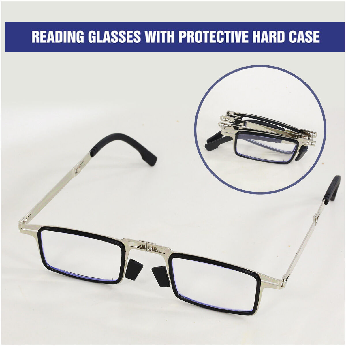 XinxinR Folding Magnetic Neck Reading Glasses, Lightweight Front Click Eyeglasses For Men And Women 2 0 1 50
