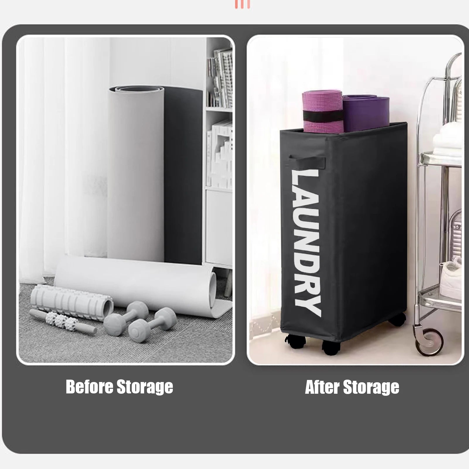 Rolling Mesh Laundry Basket with wheels