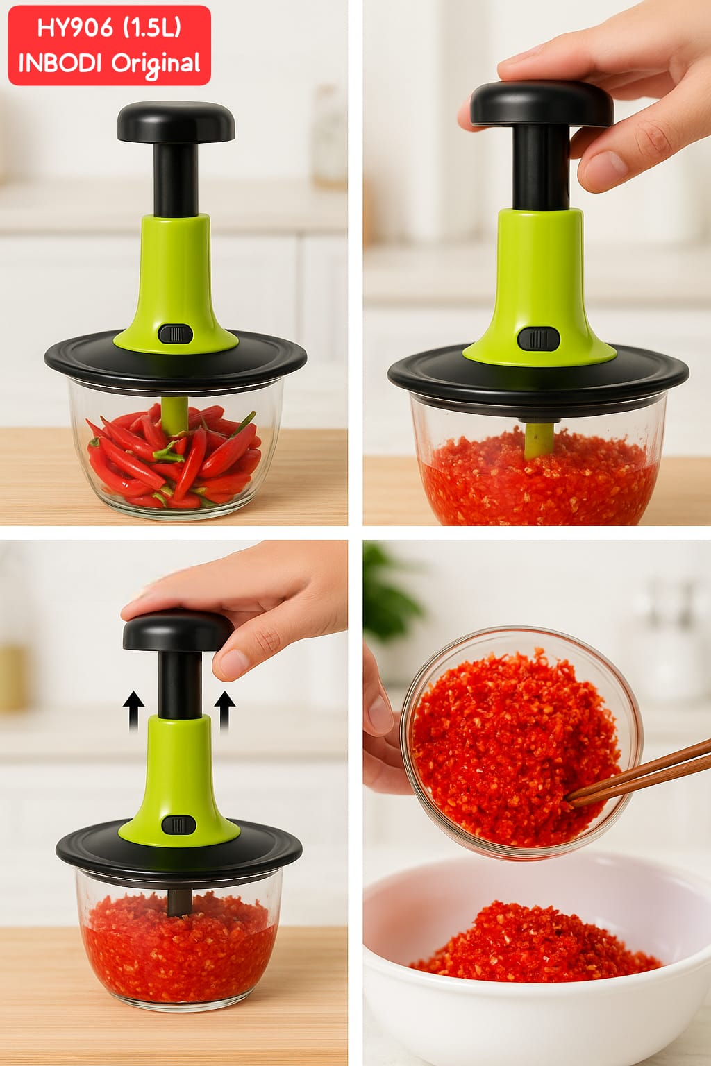 Manual Press Vegetable Aluminum Chopper