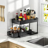 Sliding Cabinet Basket Organizer - 2 Tier Storage