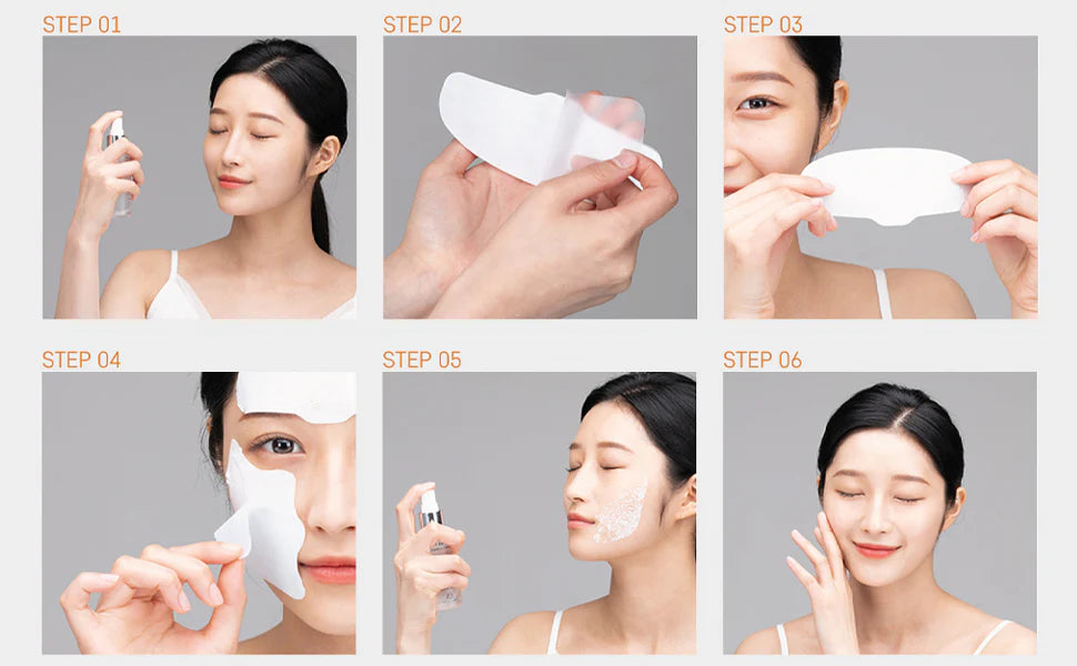 KOREAN HIGHPRIME Collagen Film | Pack of 5  (Forehead, Cheek & Neck)