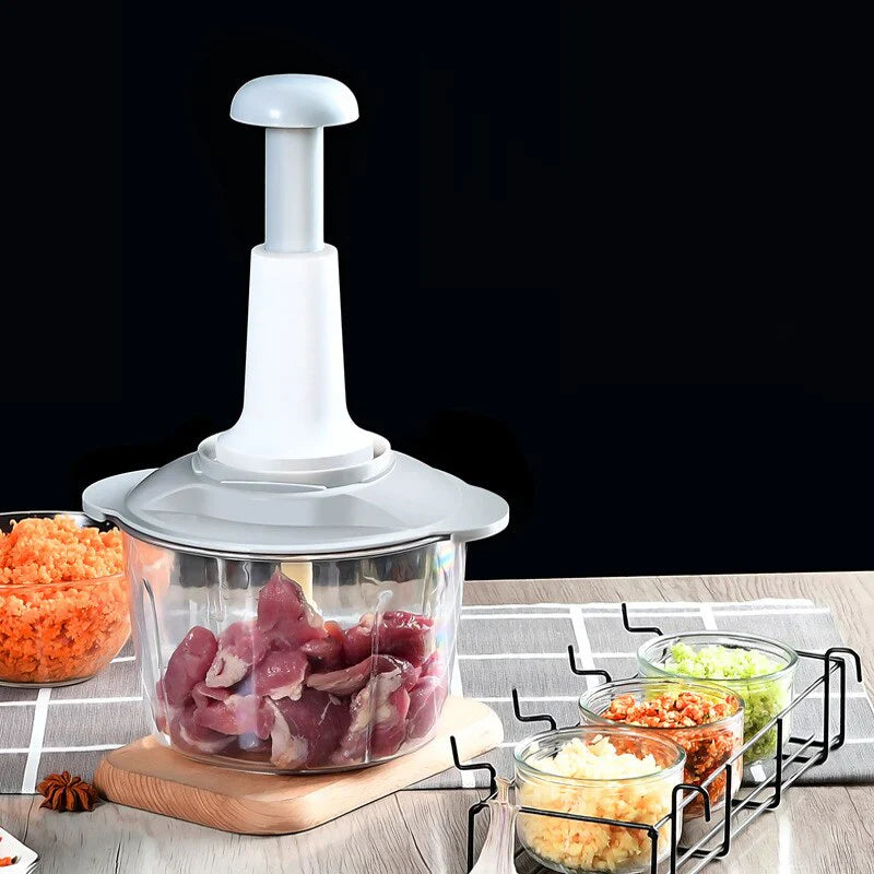 Manual Press Vegetable Aluminum Chopper