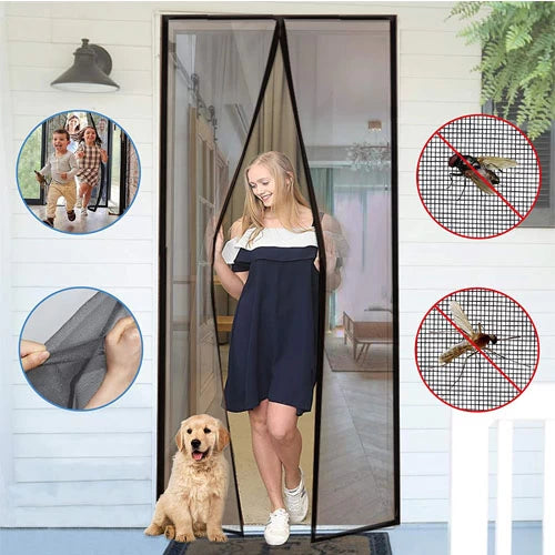 Mesh Screen Door Magnetic Anti Mosquito Curtain